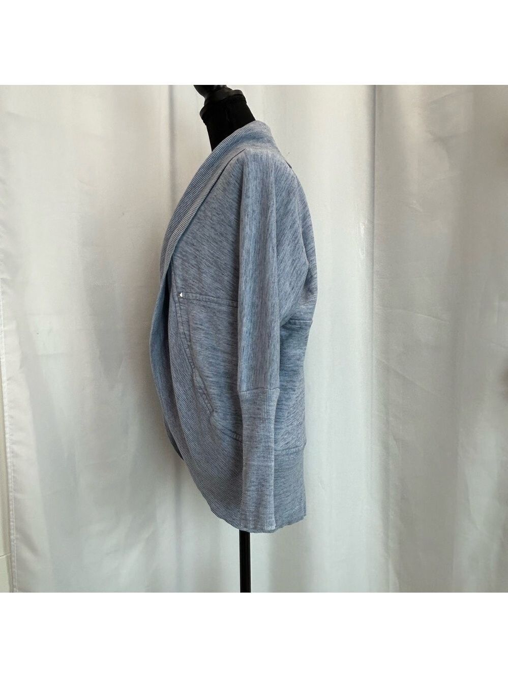 ARITZIA Wilfred Diderot Cocoon blue open front circle cardigan Sz S - Picture 4 of 11